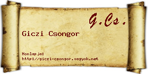 Giczi Csongor névjegykártya